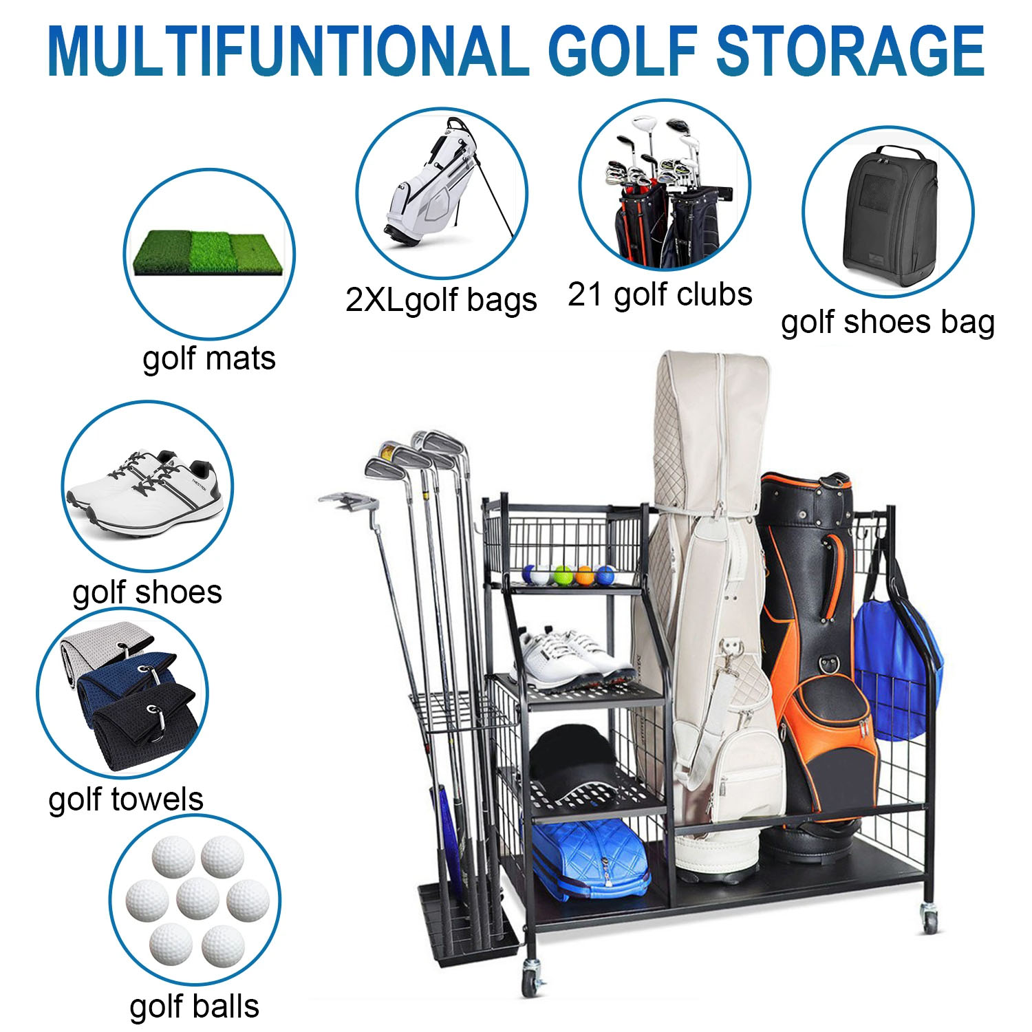 Portaoggetti per sacca da golf - Sports Equipment Storage Rack recensione e prezzo